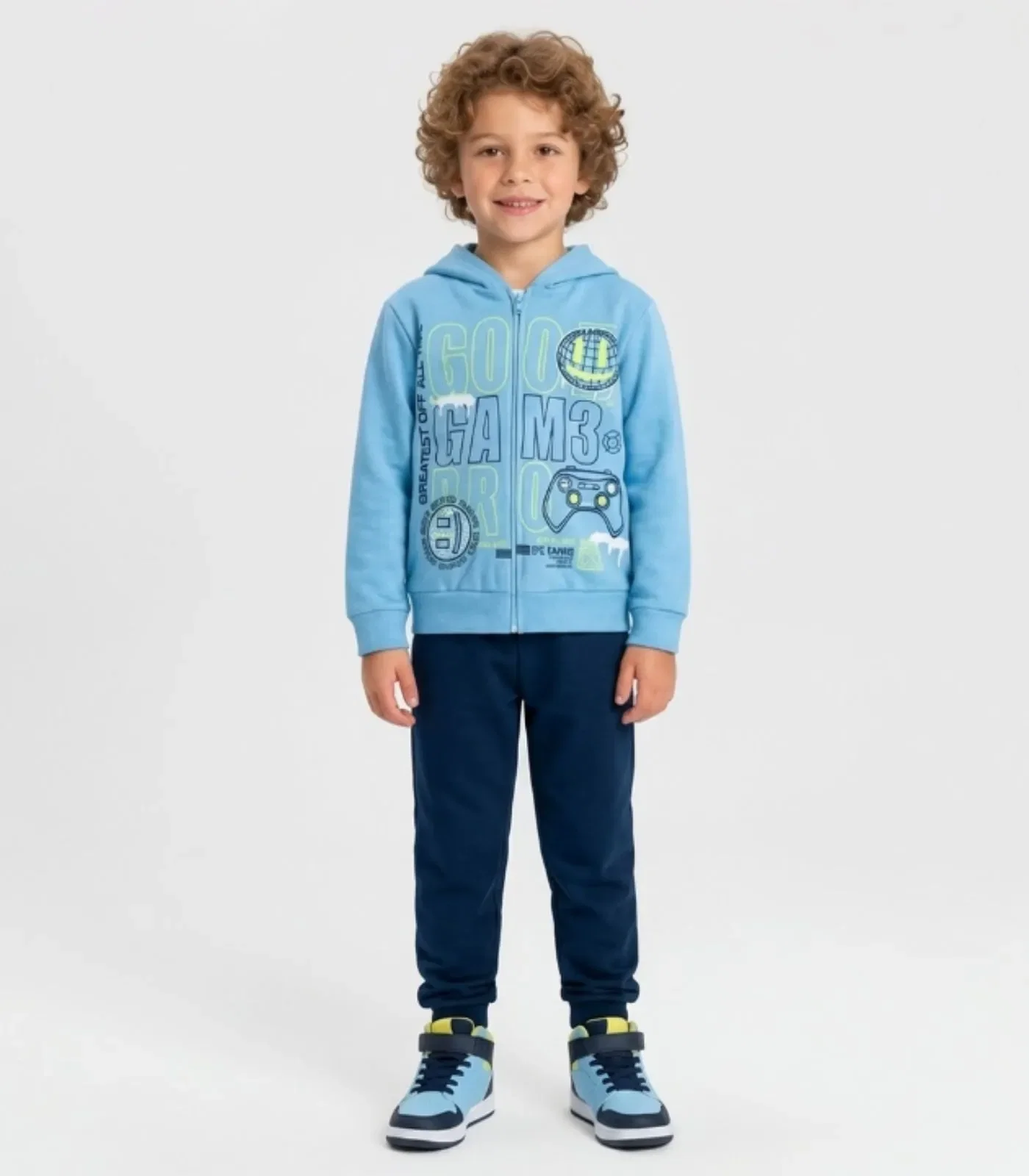 Conjunto Moletom Menino Jaqueta E Calça Kappes Azul — imagem 1