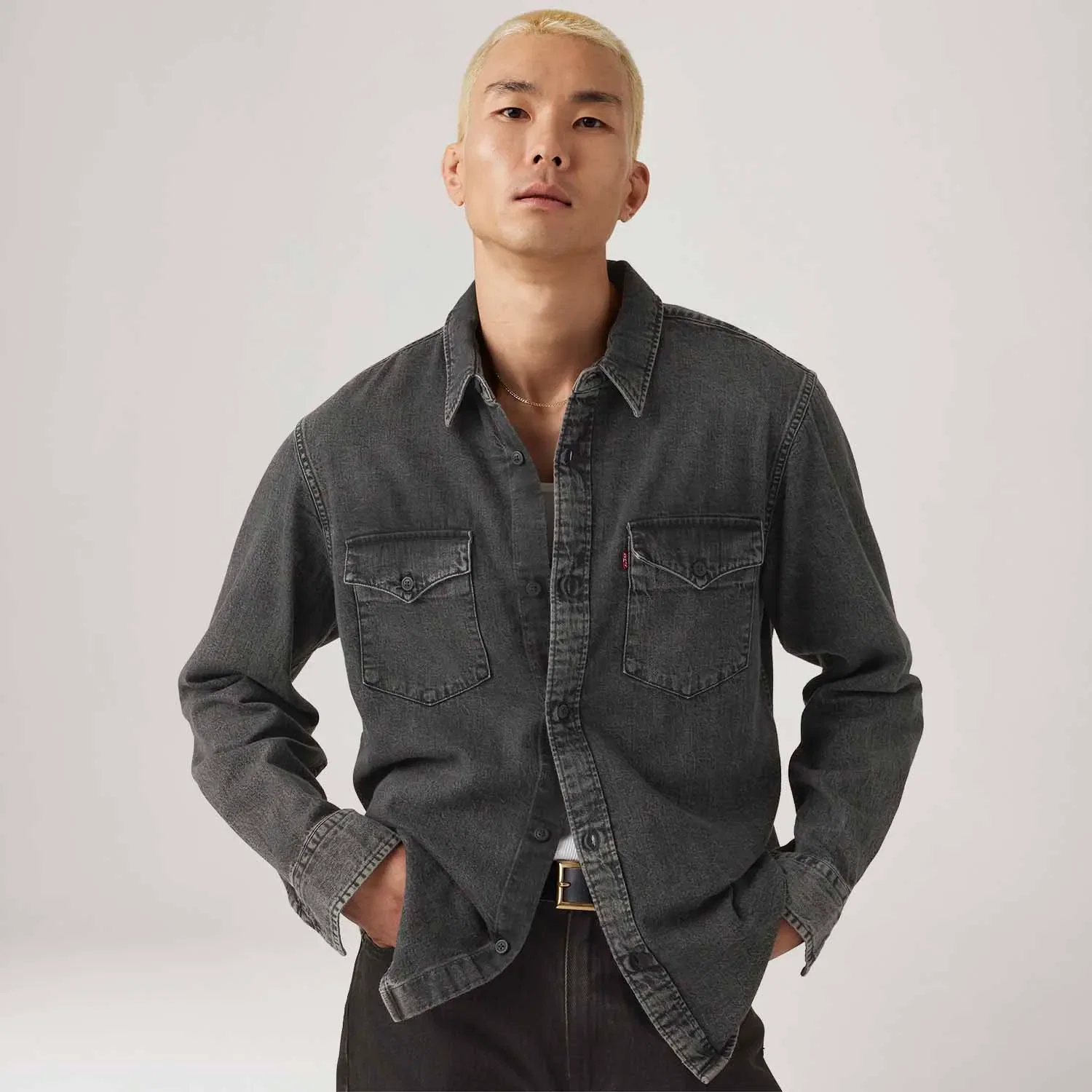 Camisa Jeans Levi's® Relaxed Western Preta — imagem 1