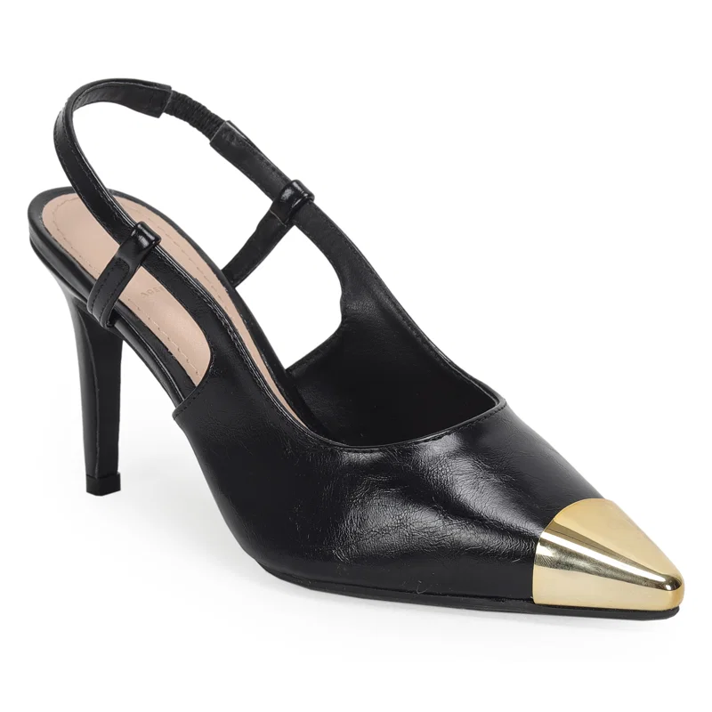 Slingback Biqueira Metal 9cm