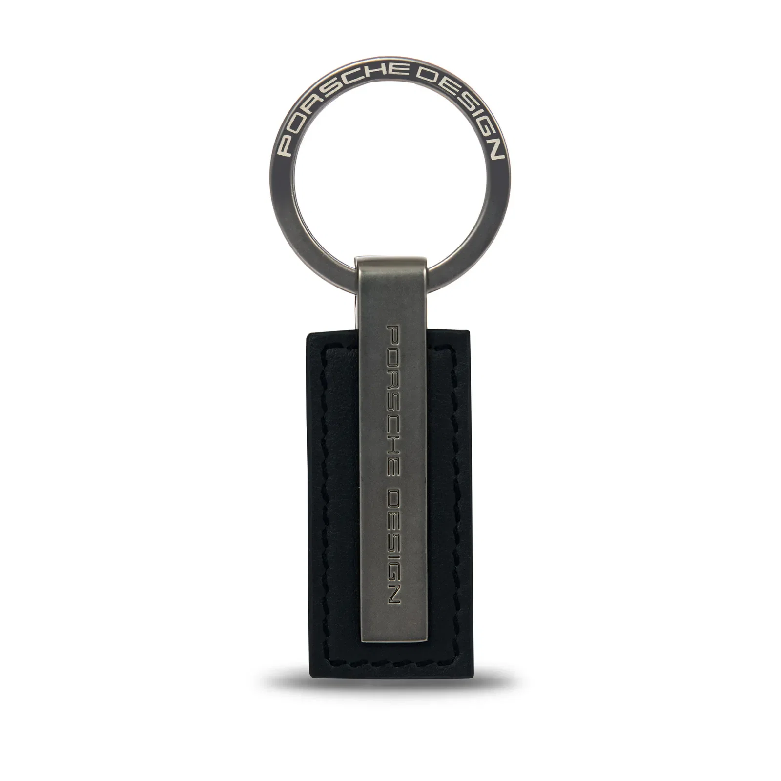 Chaveiro Porsche Design Couro e Aço Preto Oky28801 — imagem 1