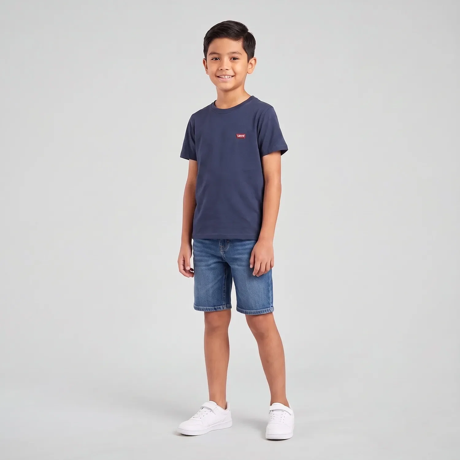 Camiseta Levi's® Infantil Batwing Chest Azul Marinho