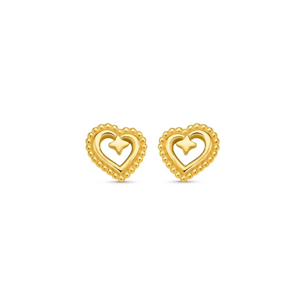Brinco Life Love III Coração Prata com Banho Ouro Amarelo — imagem 1