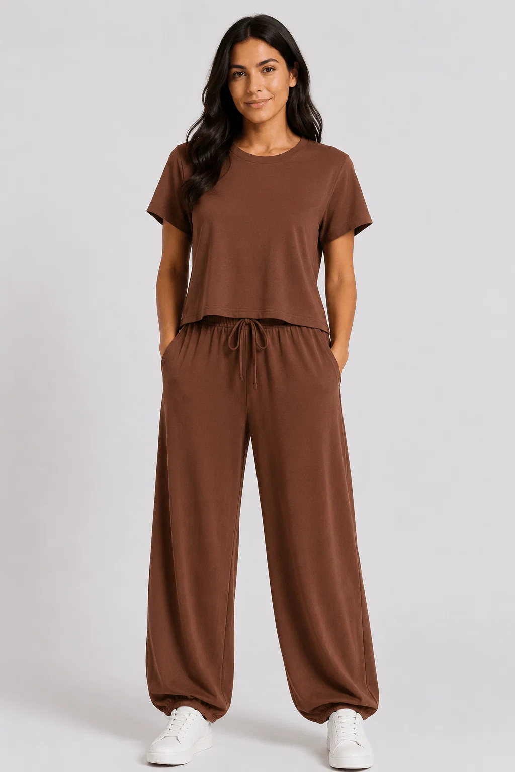 Calça Aladim Malha Soft Touch - Marrom