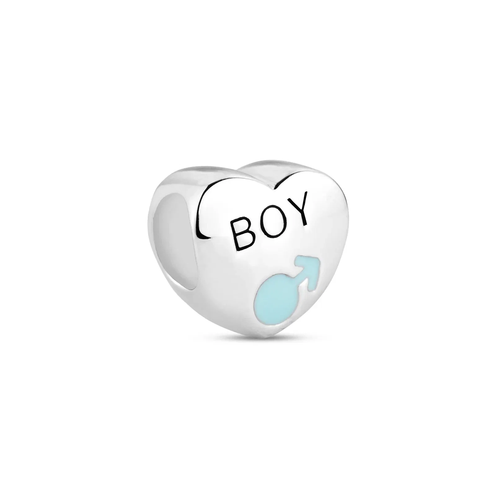 Pingente Life Coração Boy em Prata 925 com Esmalte — imagem 1