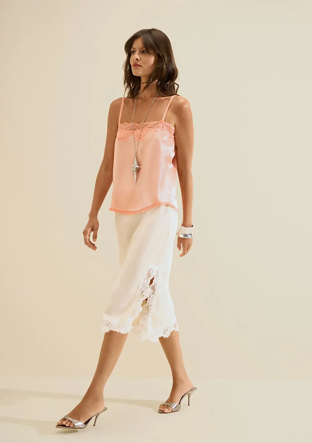 Saia Midi Moka Off White — imagem 1