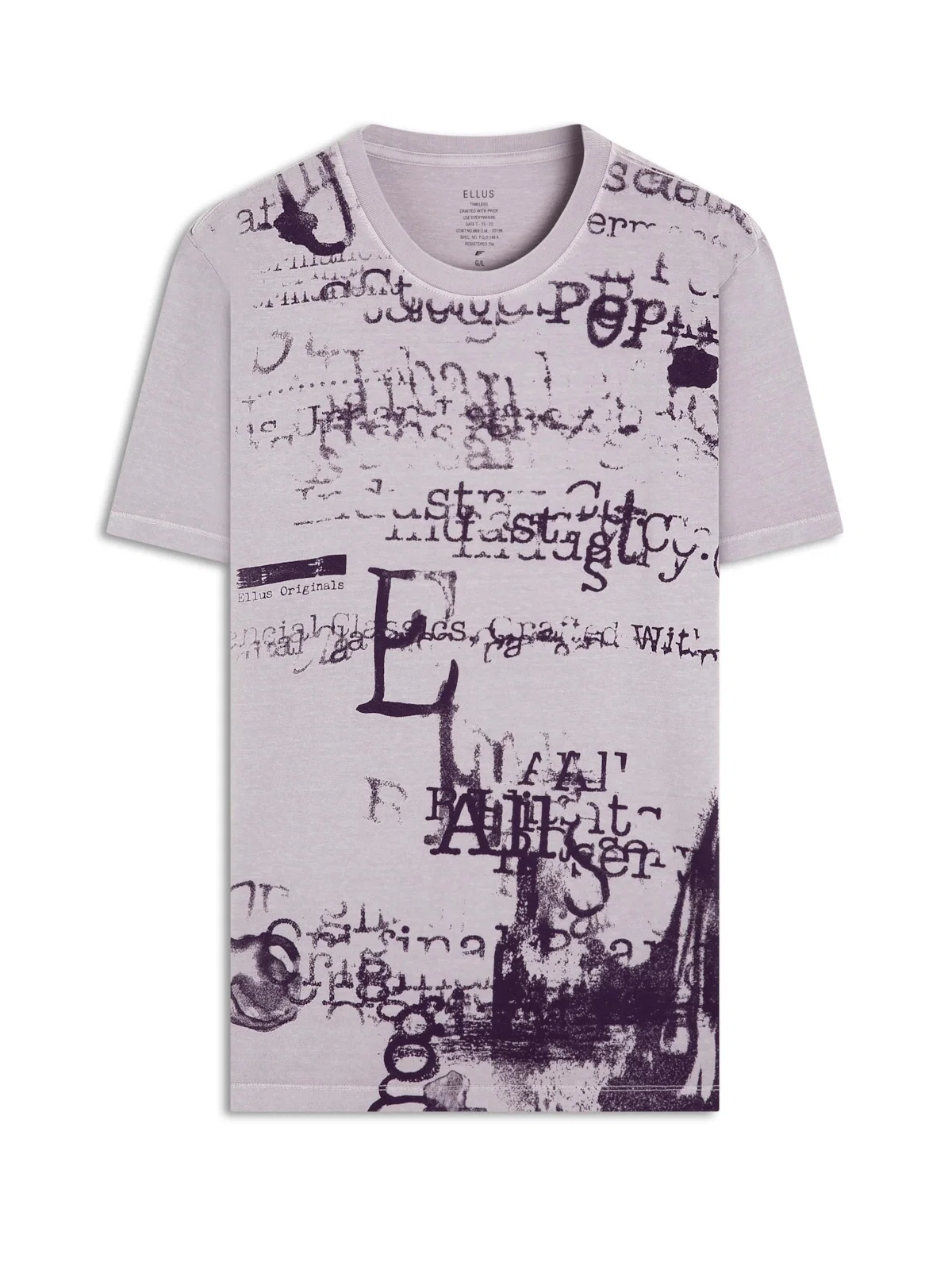 Caneladocotton Washed Full Typewriter Purple Gray — imagem 1