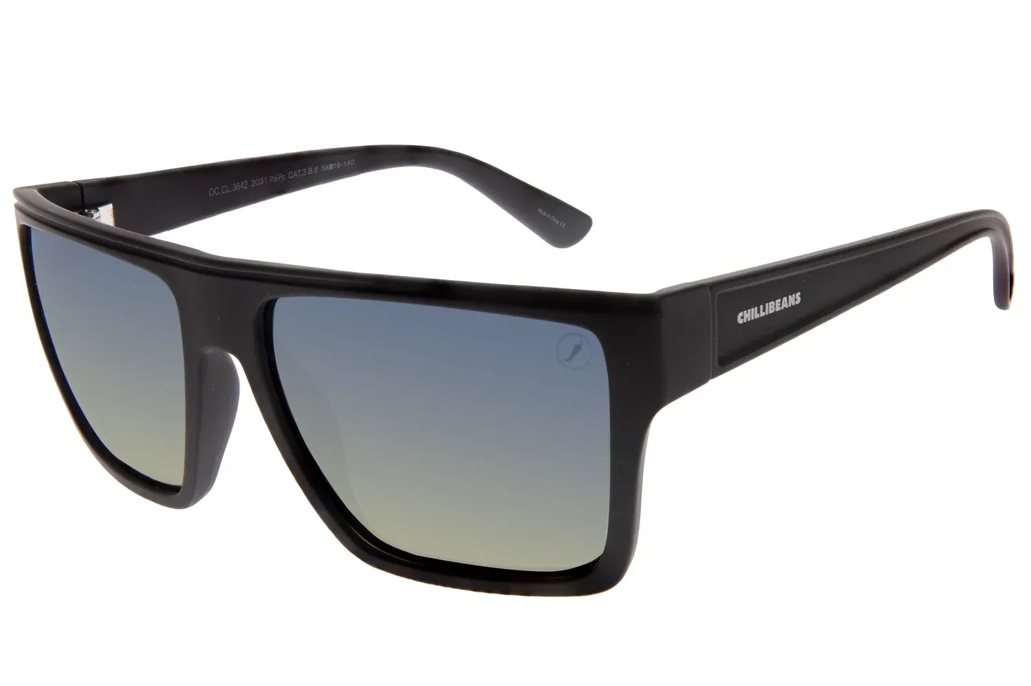 Óculos de Sol Masculino Chilli Beans Clássicos Quadrado Polarized Fosco — imagem 1