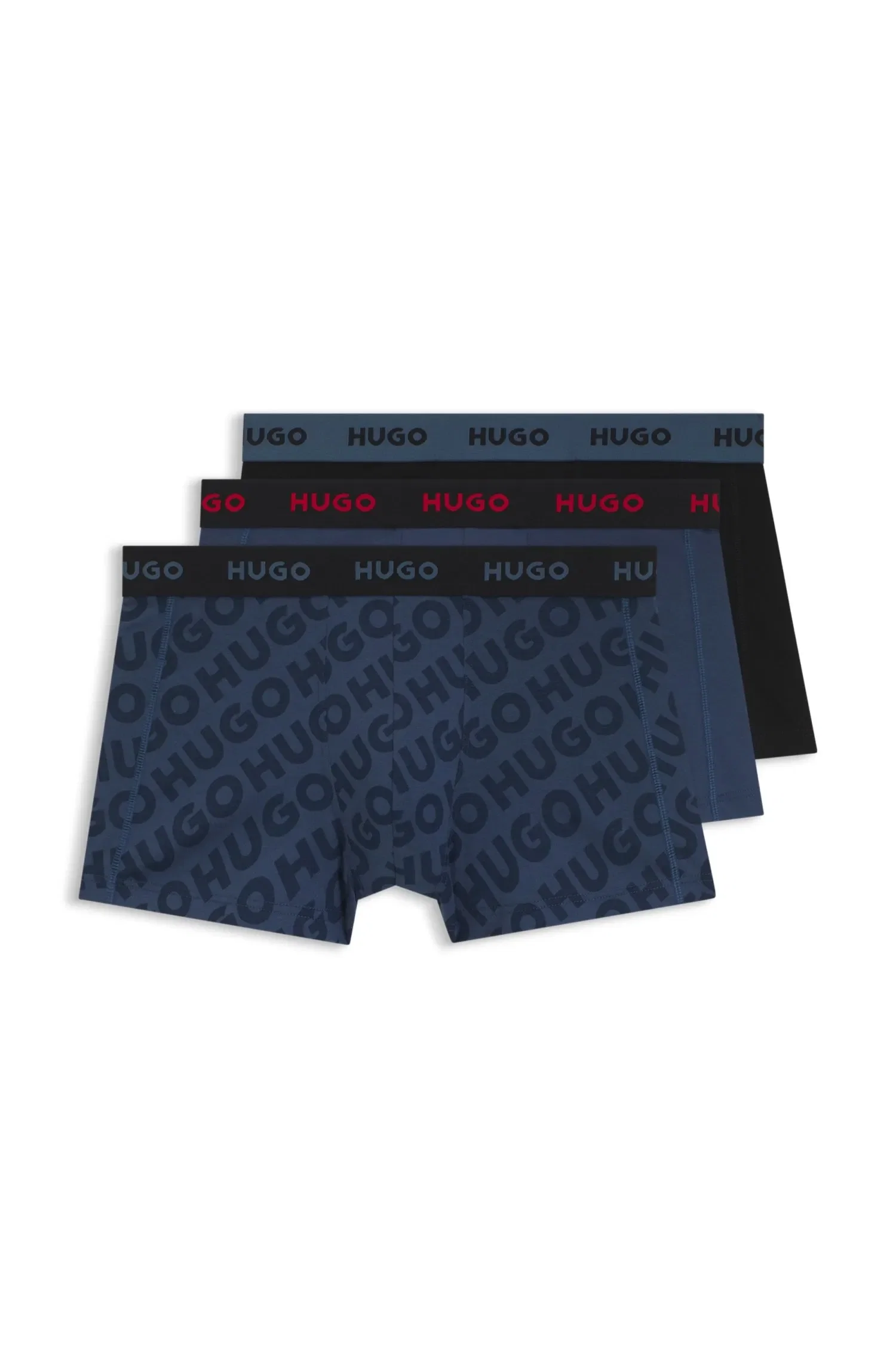 Pack De Três Cuecas Em Algodão Elástico
