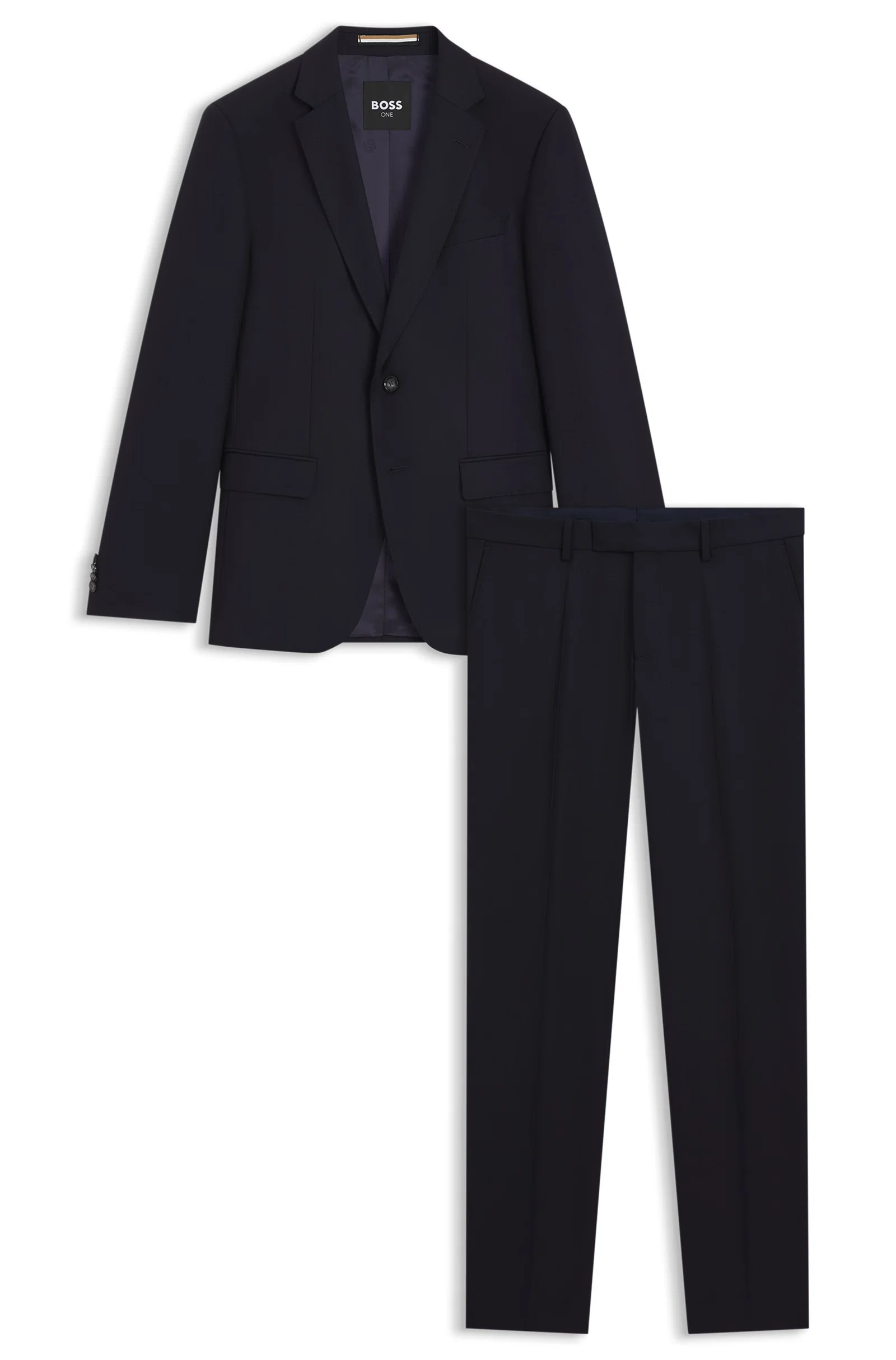 Terno De Duas Peças Slim Fit Em Lã Virgem