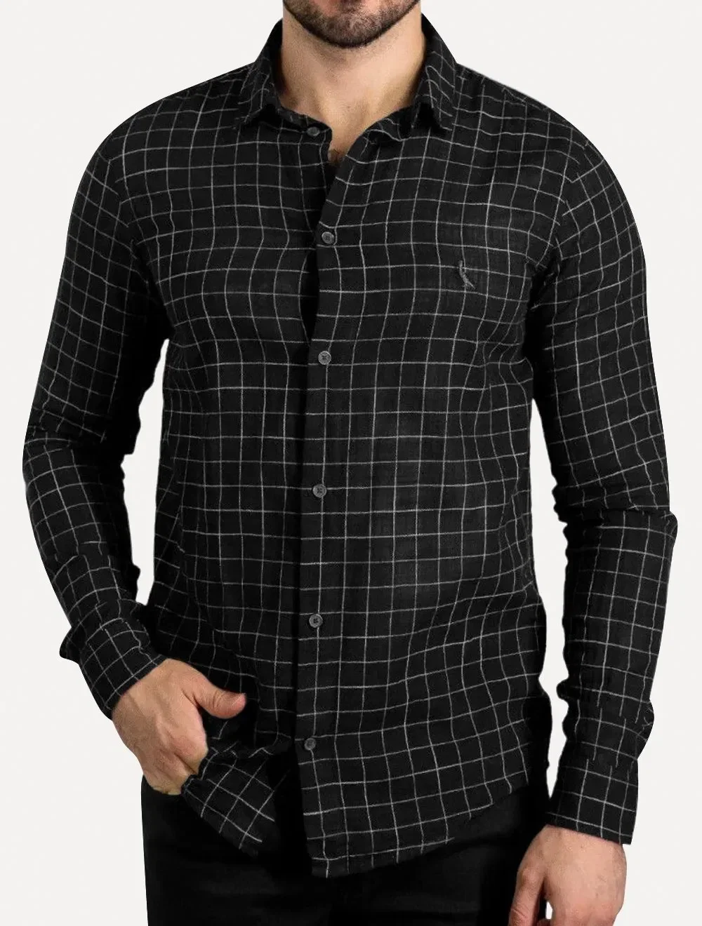 Camisa Reserva Masculina Xadrez Speedy Check Preta