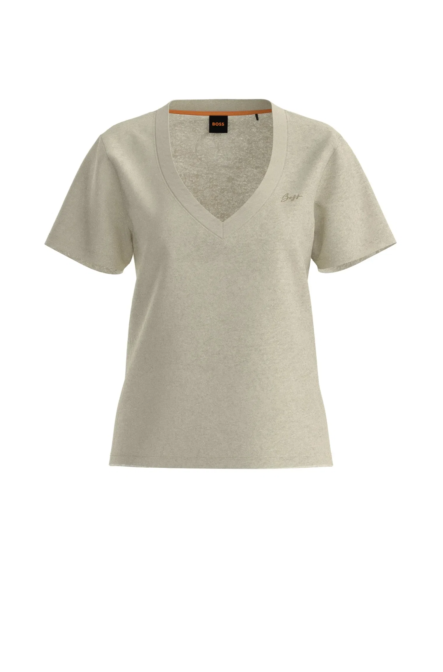 Camiseta De Gola Em V Em Linho Leve — imagem 1