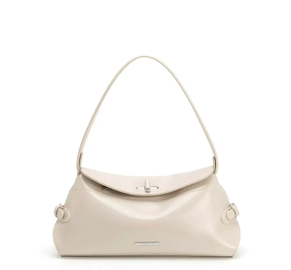Bolsa de Ombro Fivelas Off White