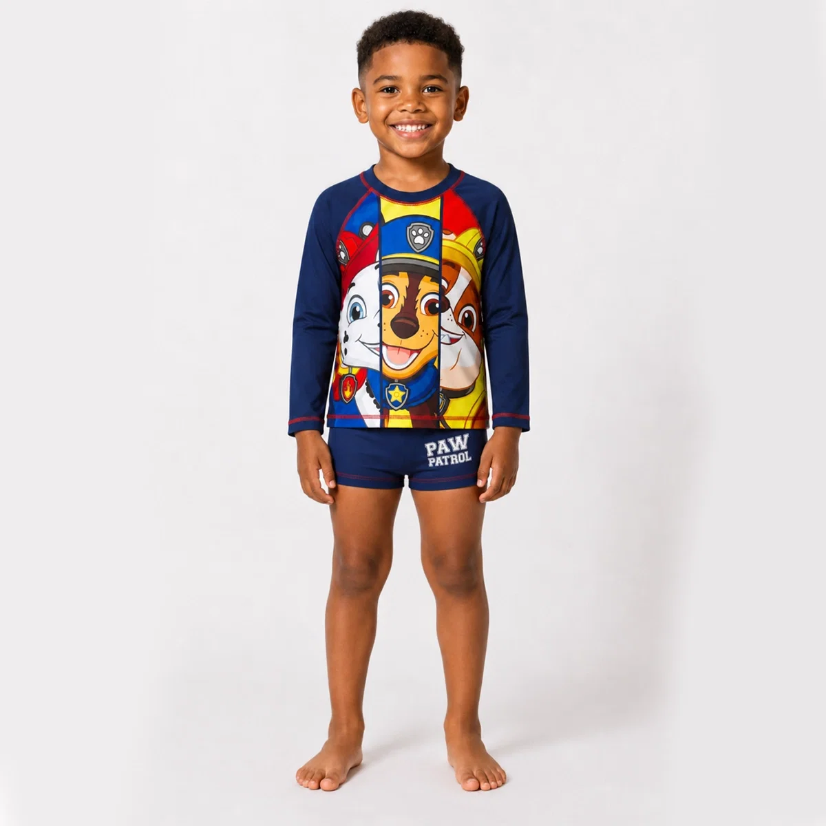 Conjunto Praia Kids Patrulha Canina Lycra Lisa Proteção Uv 50+ Tip Top