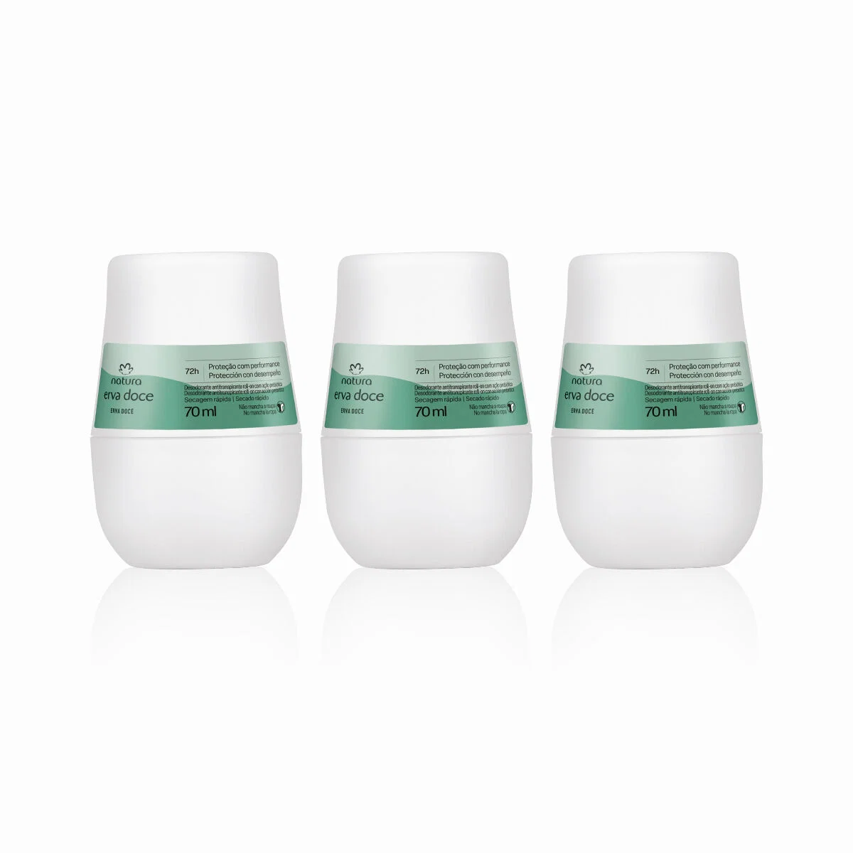 Kit Desodorante Antitranspirante Roll-on Erva Doce (3 unidades) — imagem 1