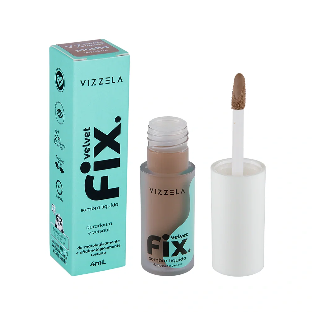 Sombra Líquida Vizzela Velvet Fix Mocha 4ml