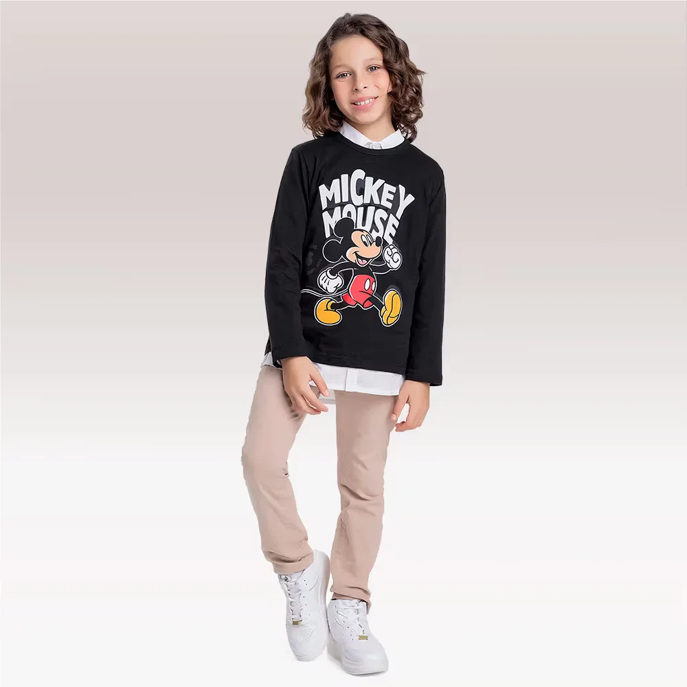 Camiseta manga longa Mickey