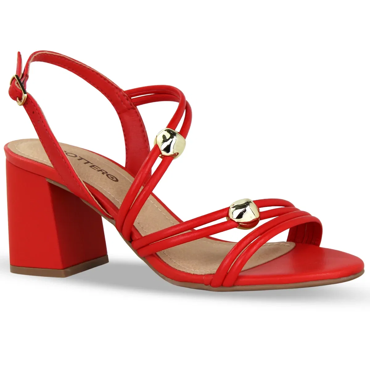 Sandália Couro Burnish Vermelho — imagem 1