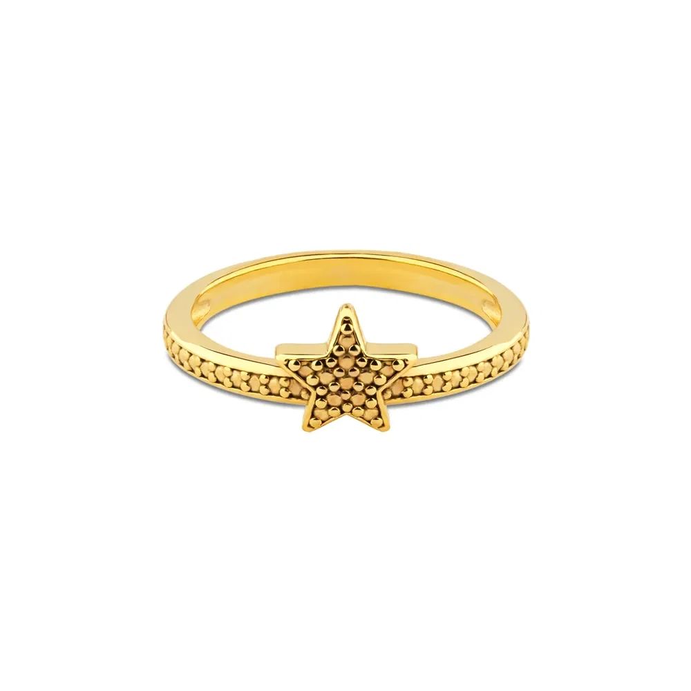 Anel Life Star em Prata 925 com Banho de Ouro Amarelo 18k e Cravejado — imagem 1