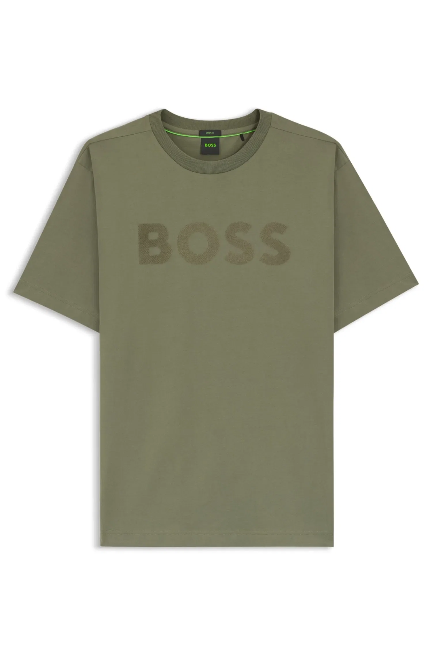 Camiseta Em Algodão Elástico Com Logo