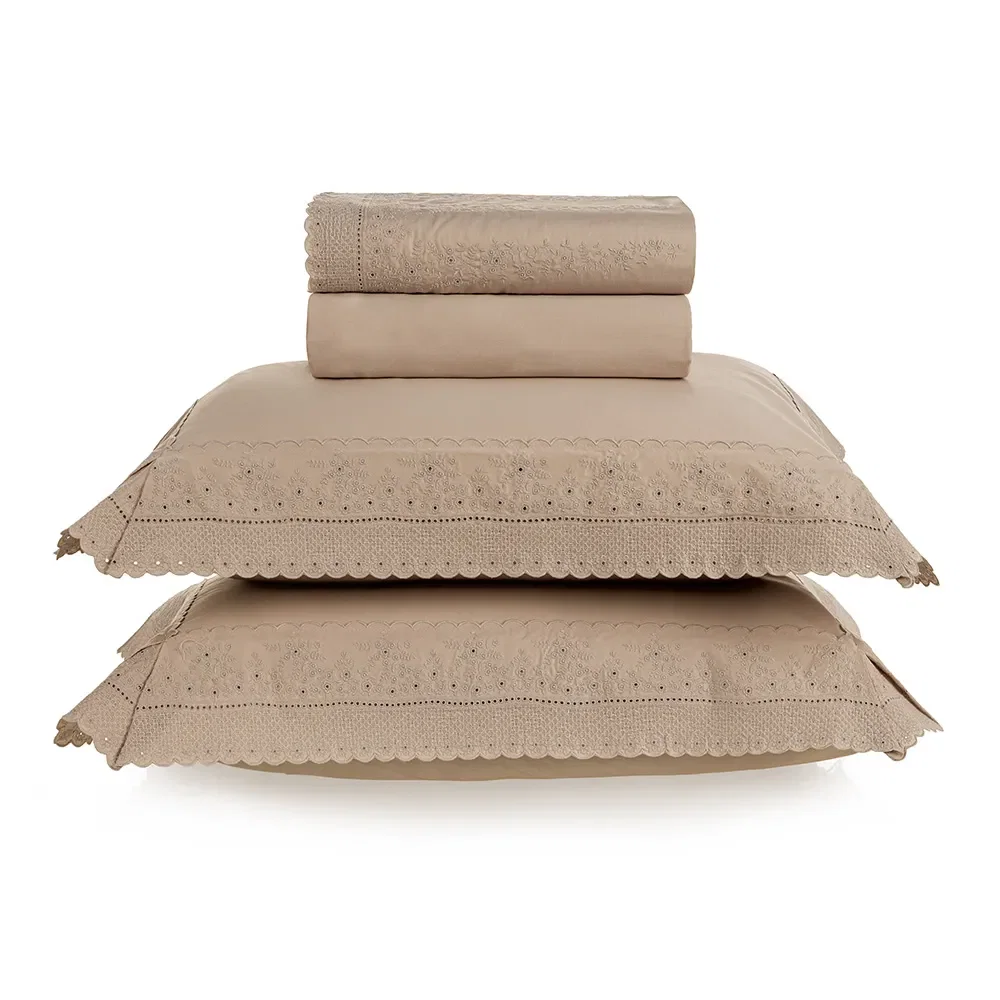 Jogo de cama Queen 300 fios Cetim Roseto Rose