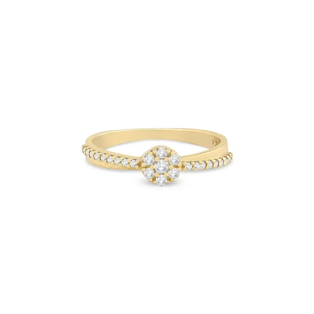 Anel Pavê em Ouro Amarelo 18k com Diamantes — imagem 1