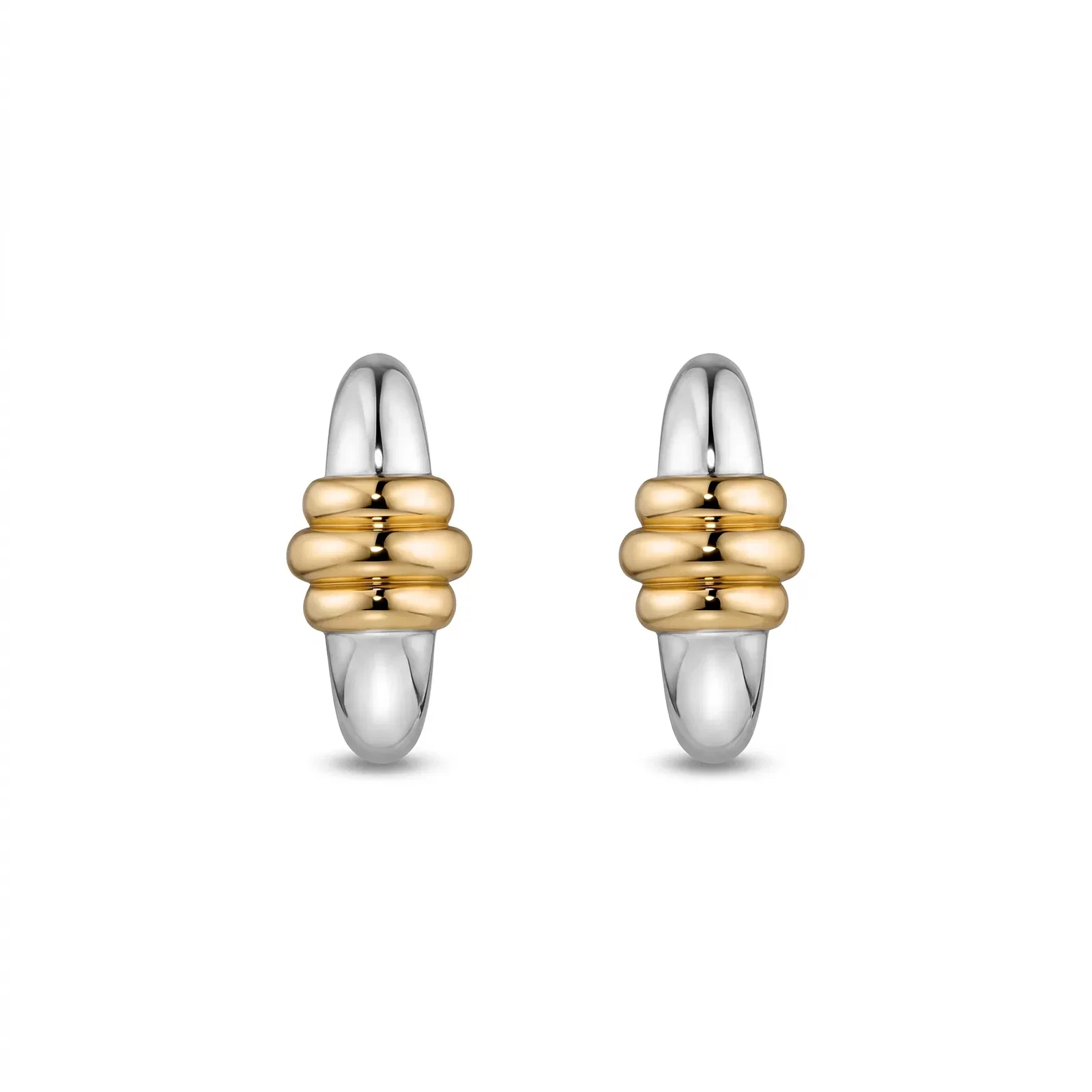 Argola Ópera em Prata 925 com Ouro Amarelo 18k, 13mm — imagem 1