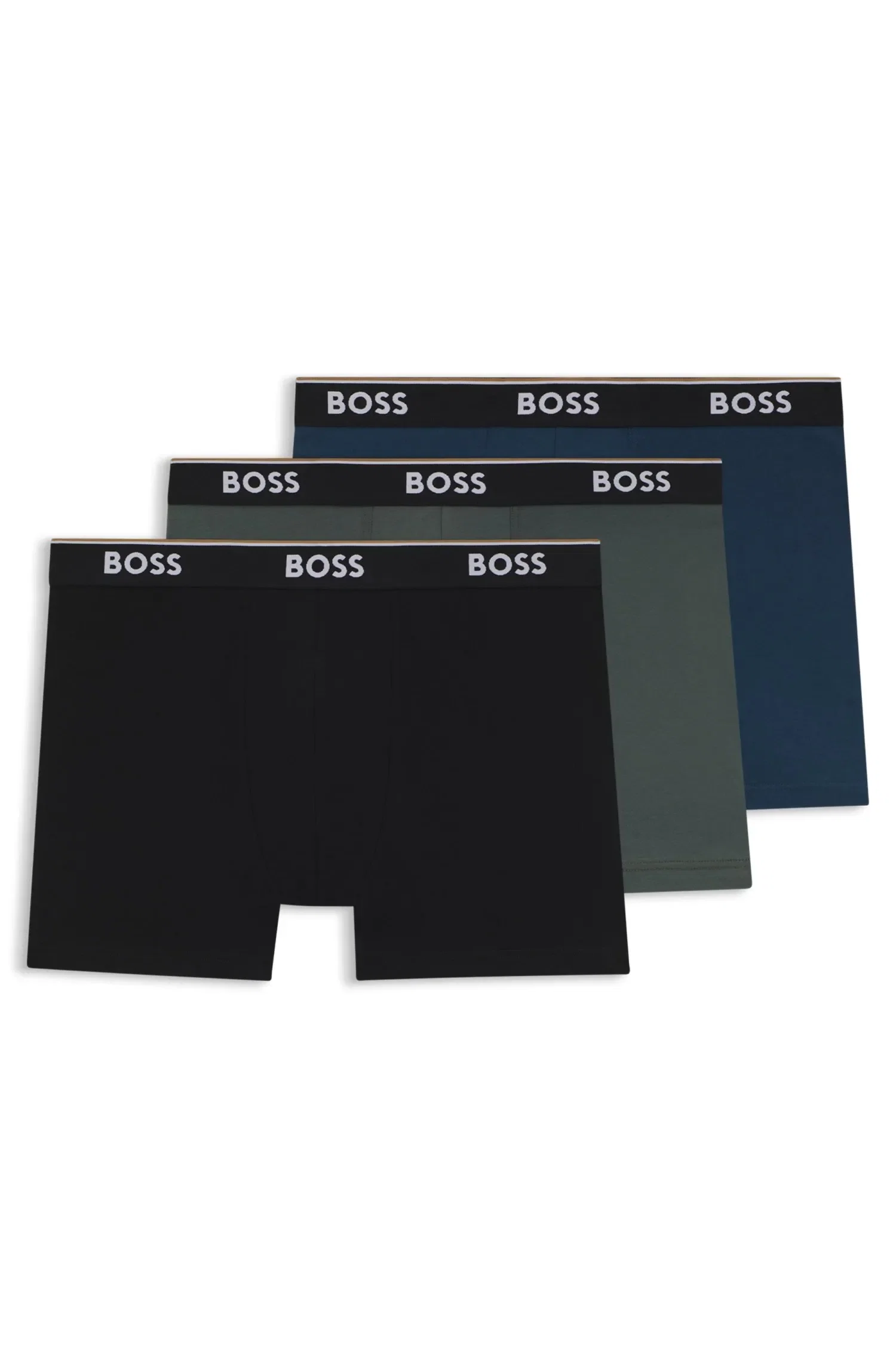 Pack De Três Cuecas Em Algodão Elástico Com Logos