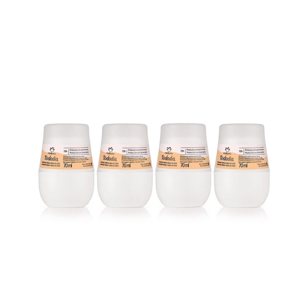 Kit Desodorantes Roll-on Tododia Manga Rosa e Água de Coco 4 produtos de 70 ml — imagem 1
