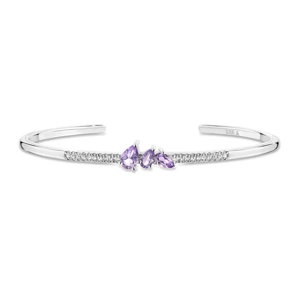 Bracelete Life Provence em Prata 925 com Ametista Roxa e Topázios Incolores — imagem 1