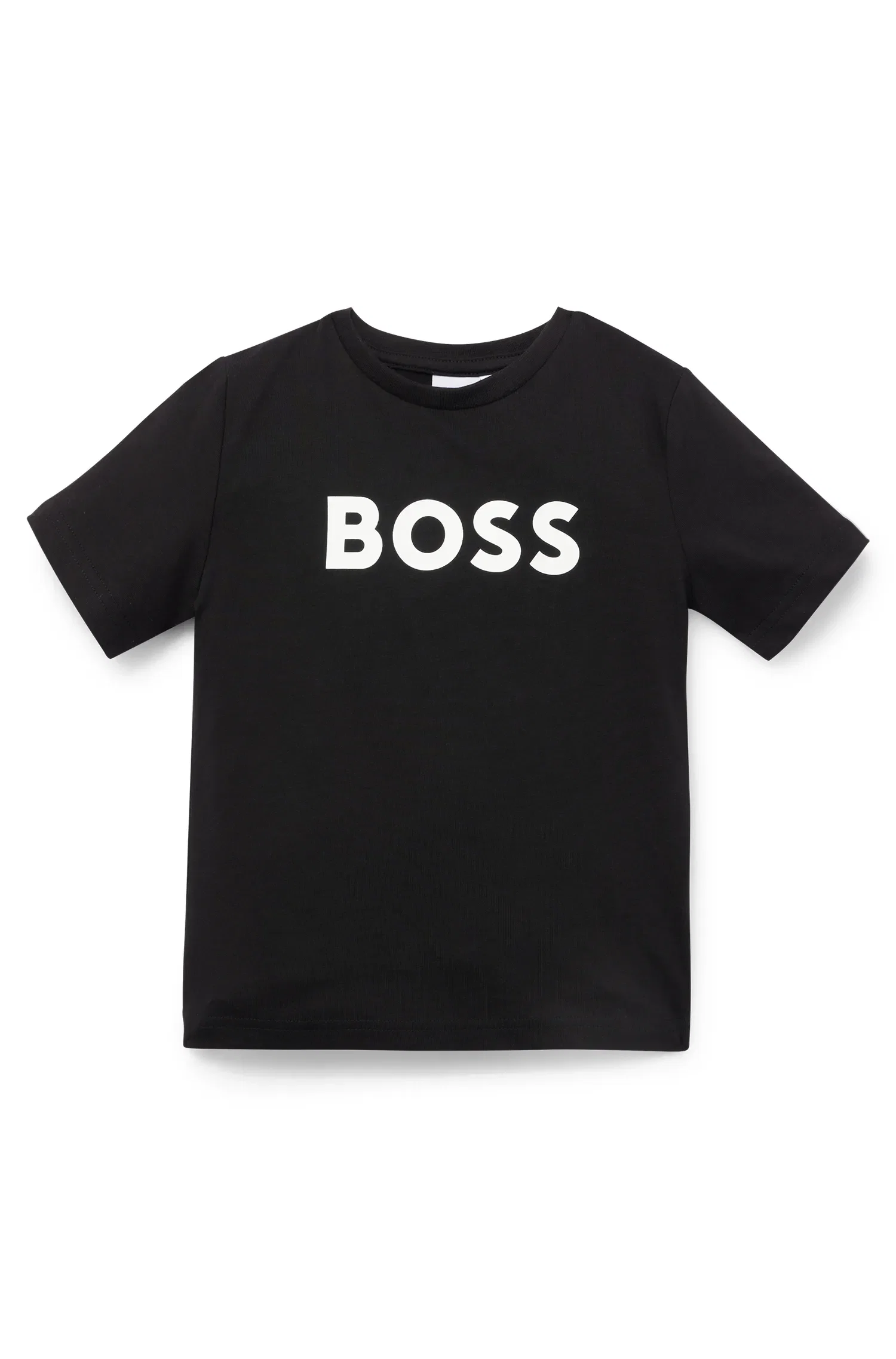 Camiseta Infantil De Malha De Algodão E Logo De Alto Contraste