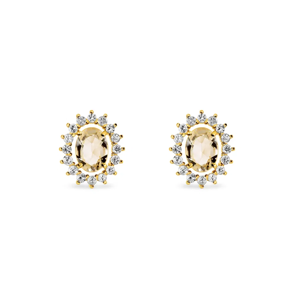 Brinco Kate em Ouro Amarelo 18k com Citrino e Safiras Incolores — imagem 1