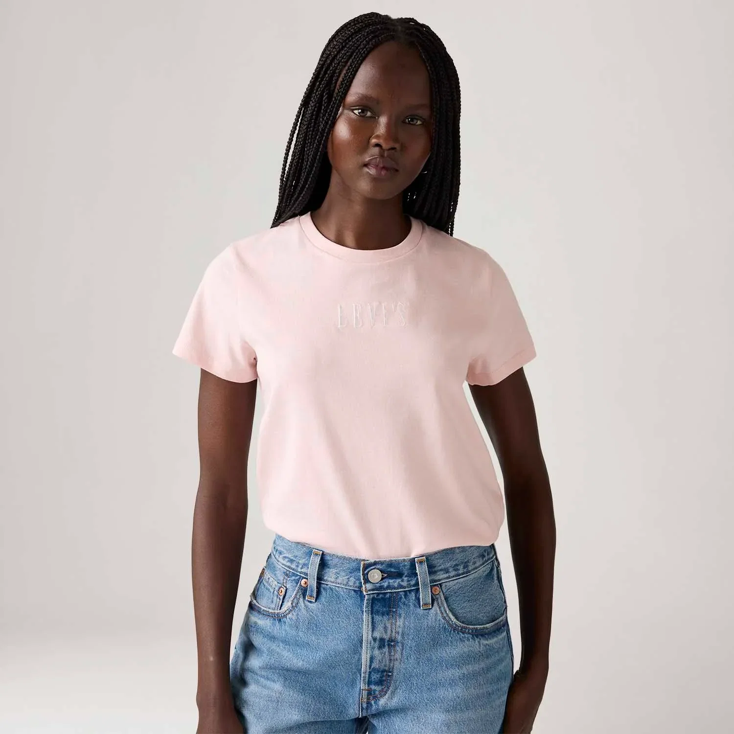 Camiseta Levi's® The Perfect Rosa Manga Curta — imagem 1