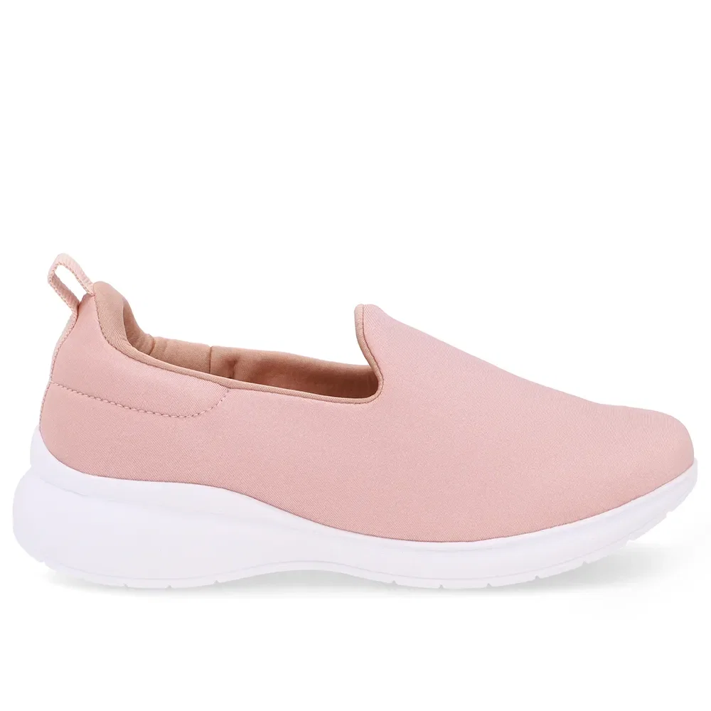 Tênis Slip On Rosa Tecido
