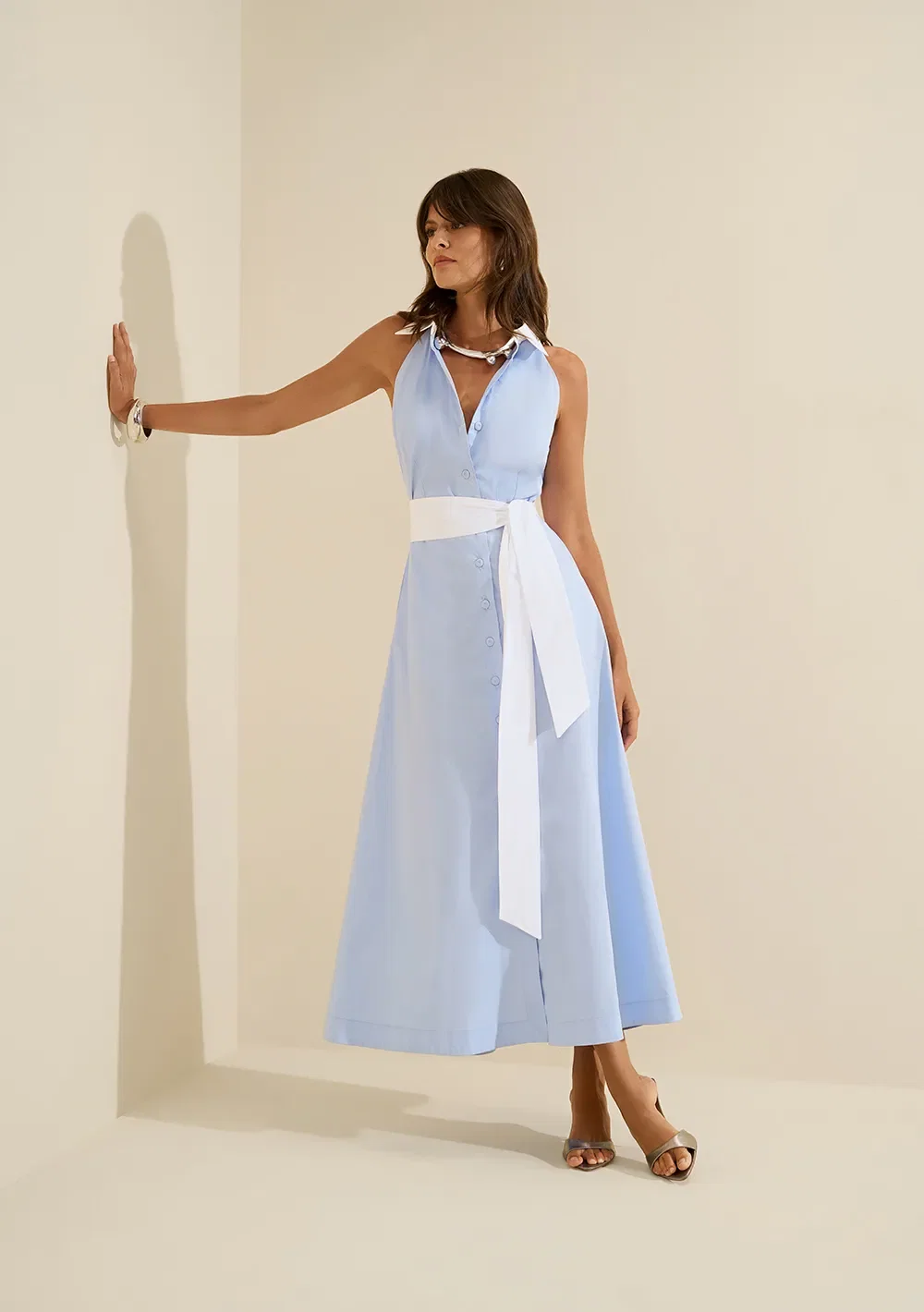 Vestido Midi Aeris Azul Escuro — imagem 1