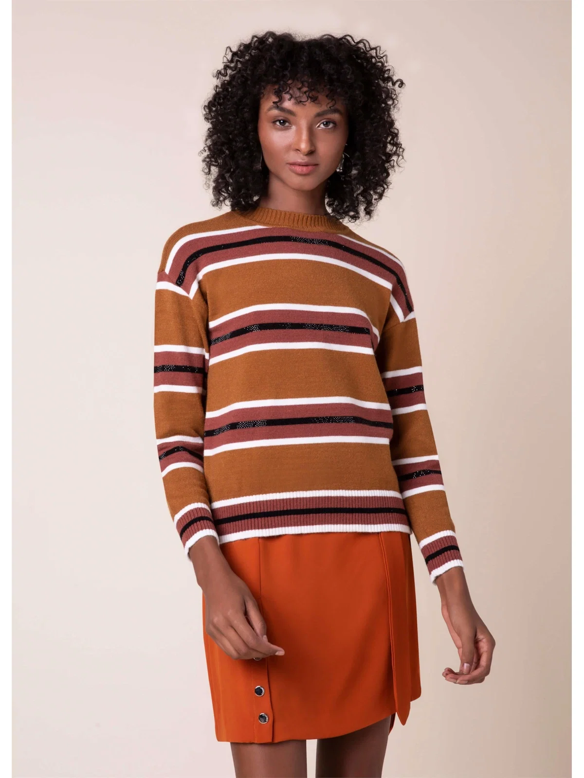 Tricot Listras Caramelo