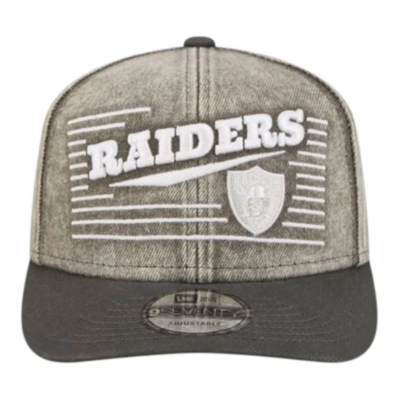 Boné Adulto New Era Washed Denim 970 Las Vegas Raiders Aba Curva — imagem 1