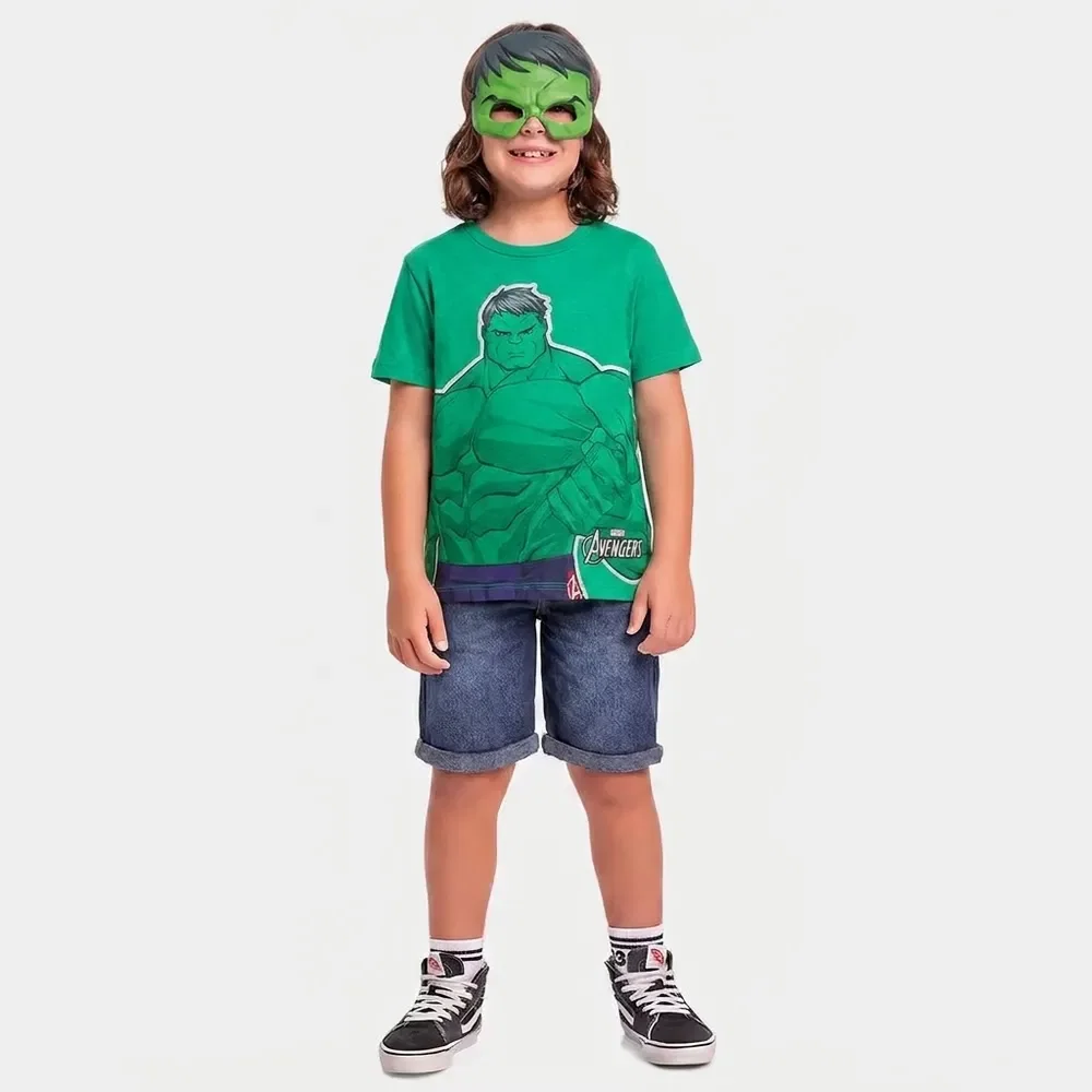 Camiseta infantil camiseta / máscara Marvel Avengers