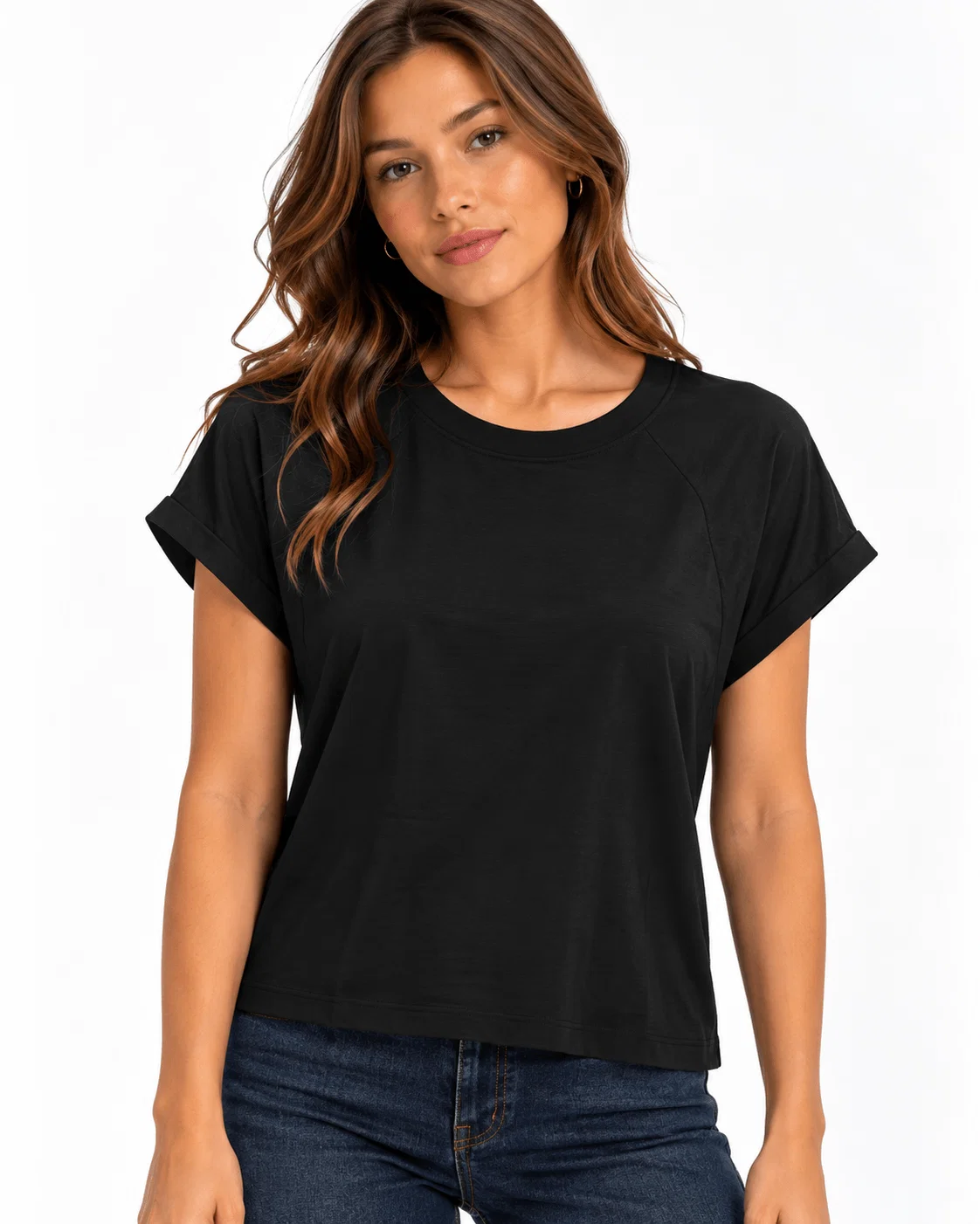 Blusa Manga Curta Decote u - Preto