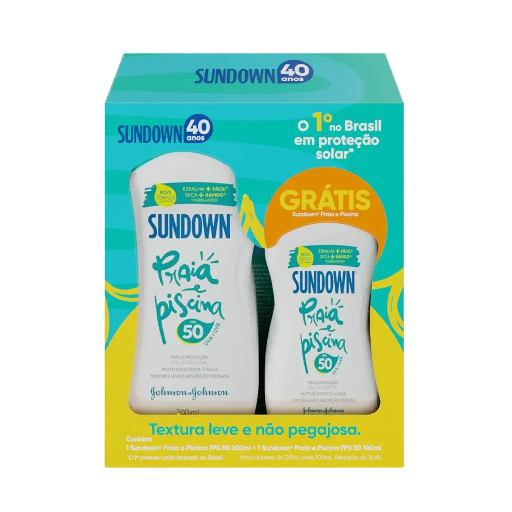 Kit Protetor Solar Sundown Praia e Piscina FPS 50 200ml + 120ml