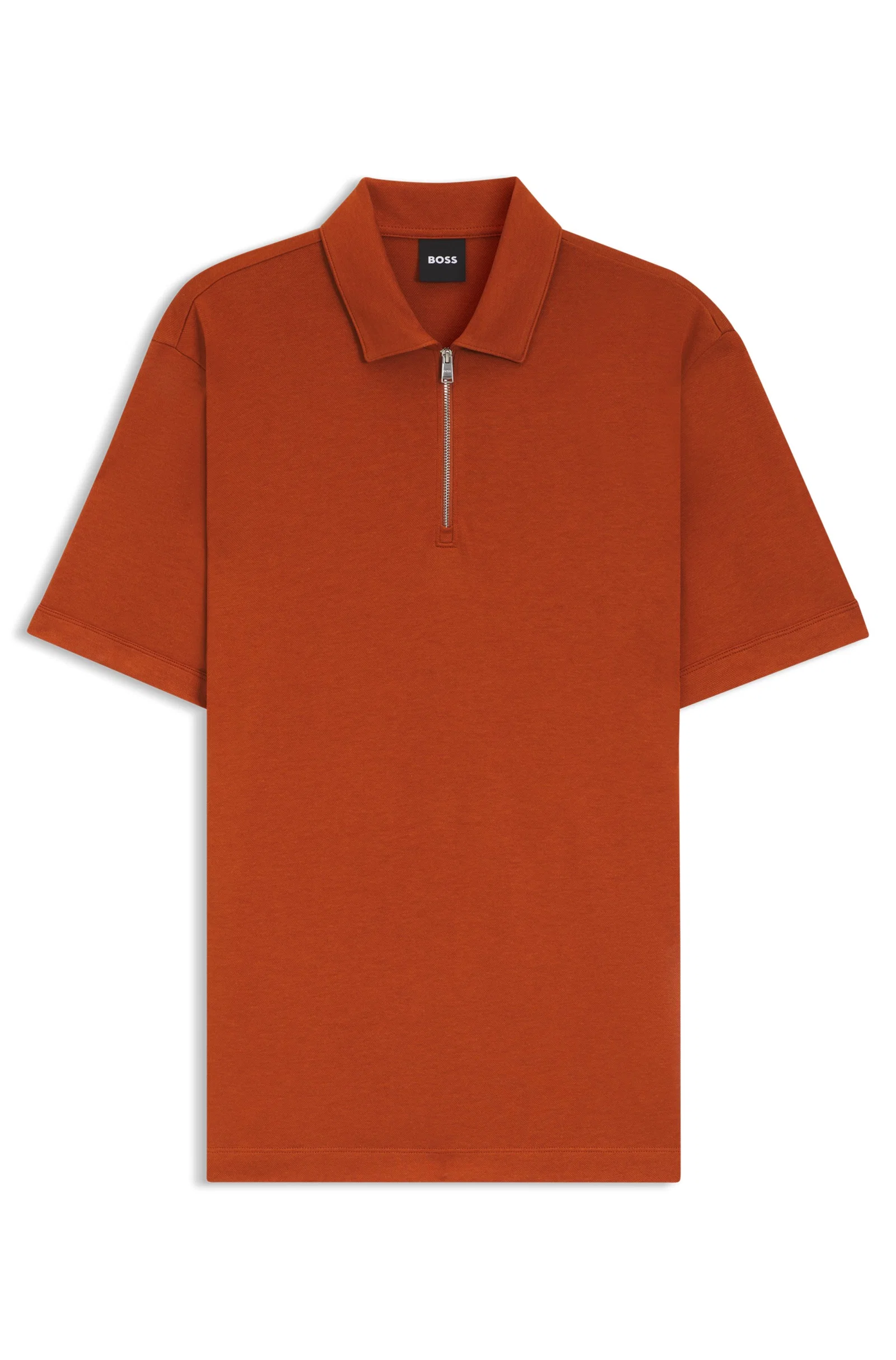 Polo Com Zíper E Tecido Piqué
