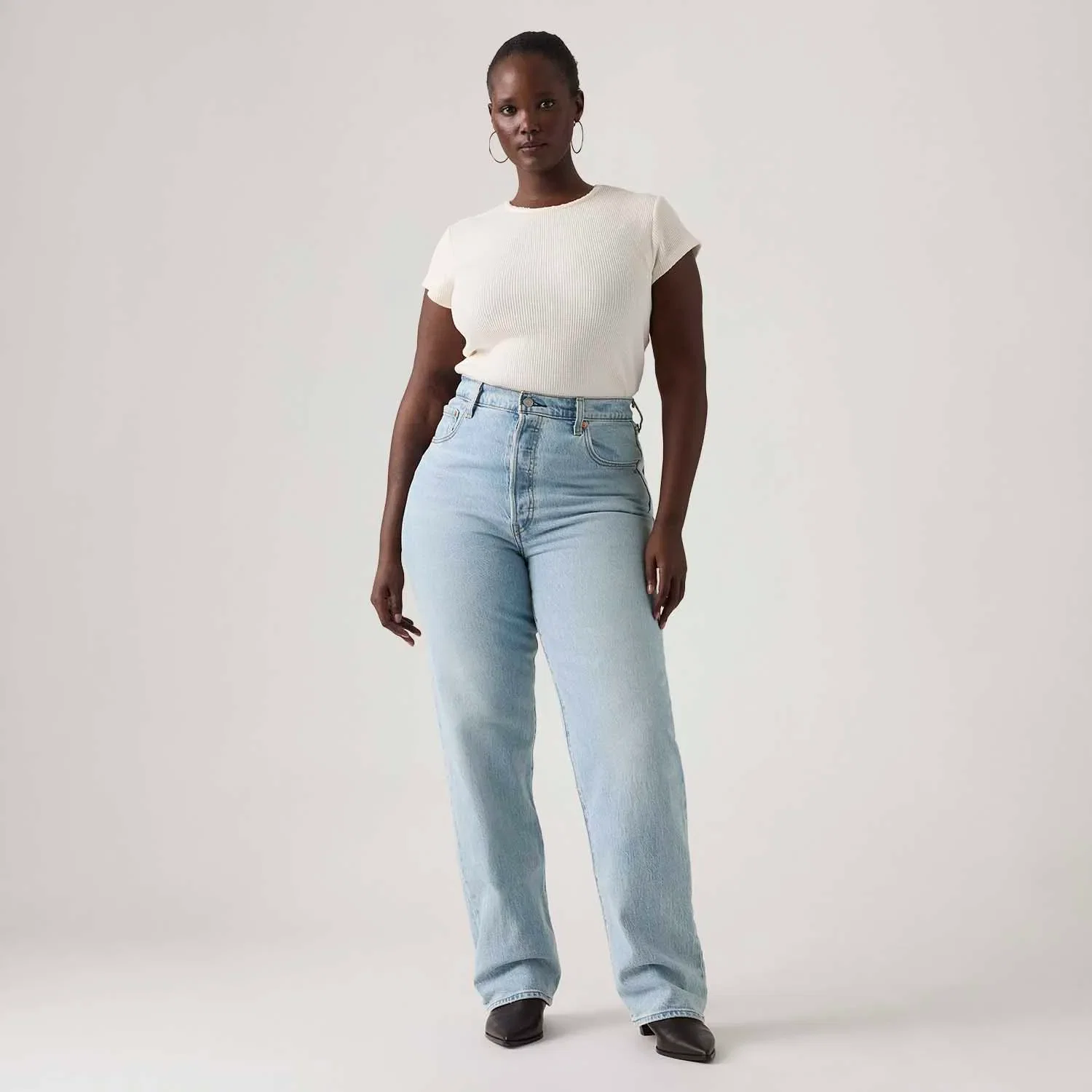Calça Jeans Levi's® Ribcage Full Length Lavagem Clara — imagem 1
