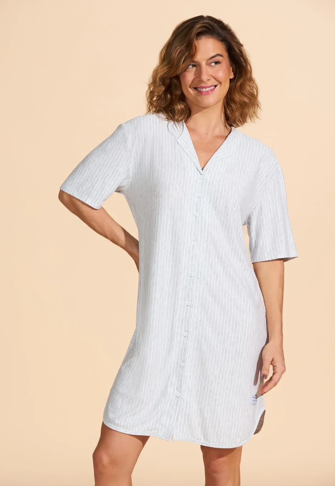 Camisão Curto de Viscose Listrada Recco