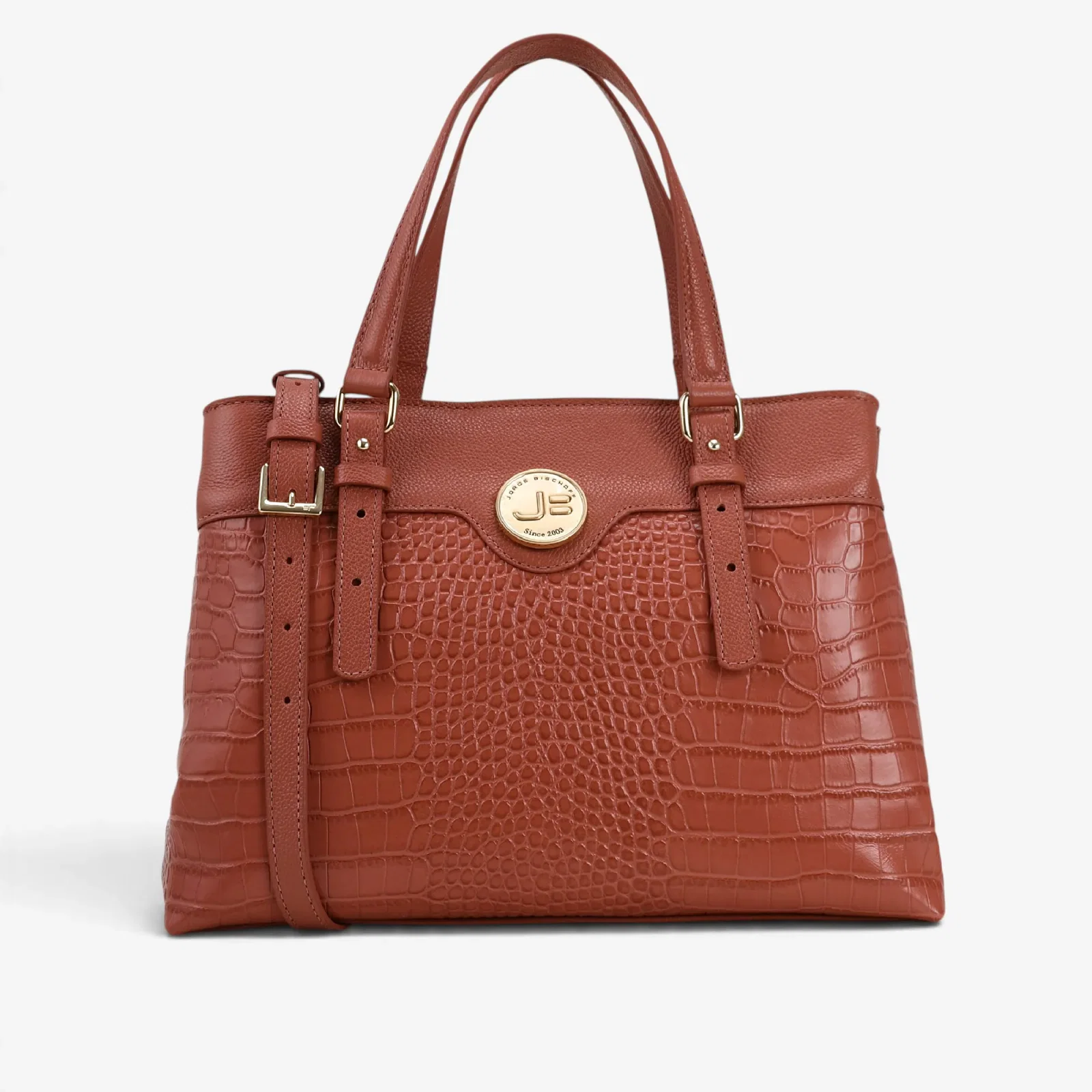 Bolsa Tote Rosa Sertão Couro Croco — imagem 1