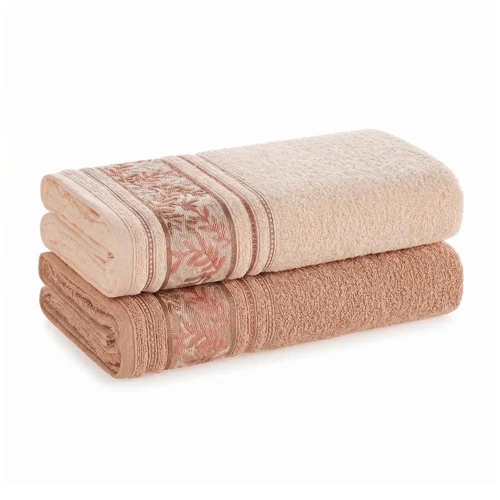 Kit 2 Toalhas de Rosto Anis Salmão / Deserto