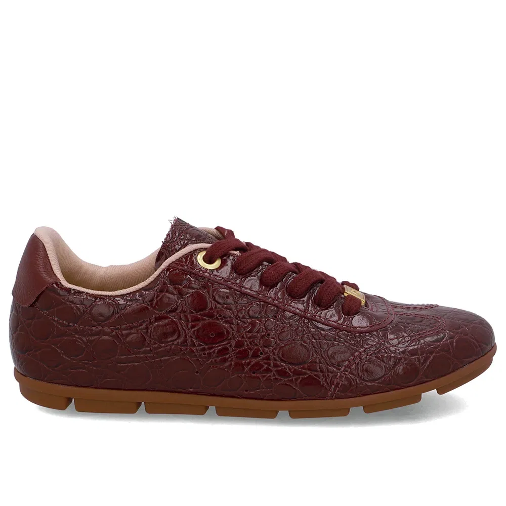 Tênis Couro Croco Vermelho