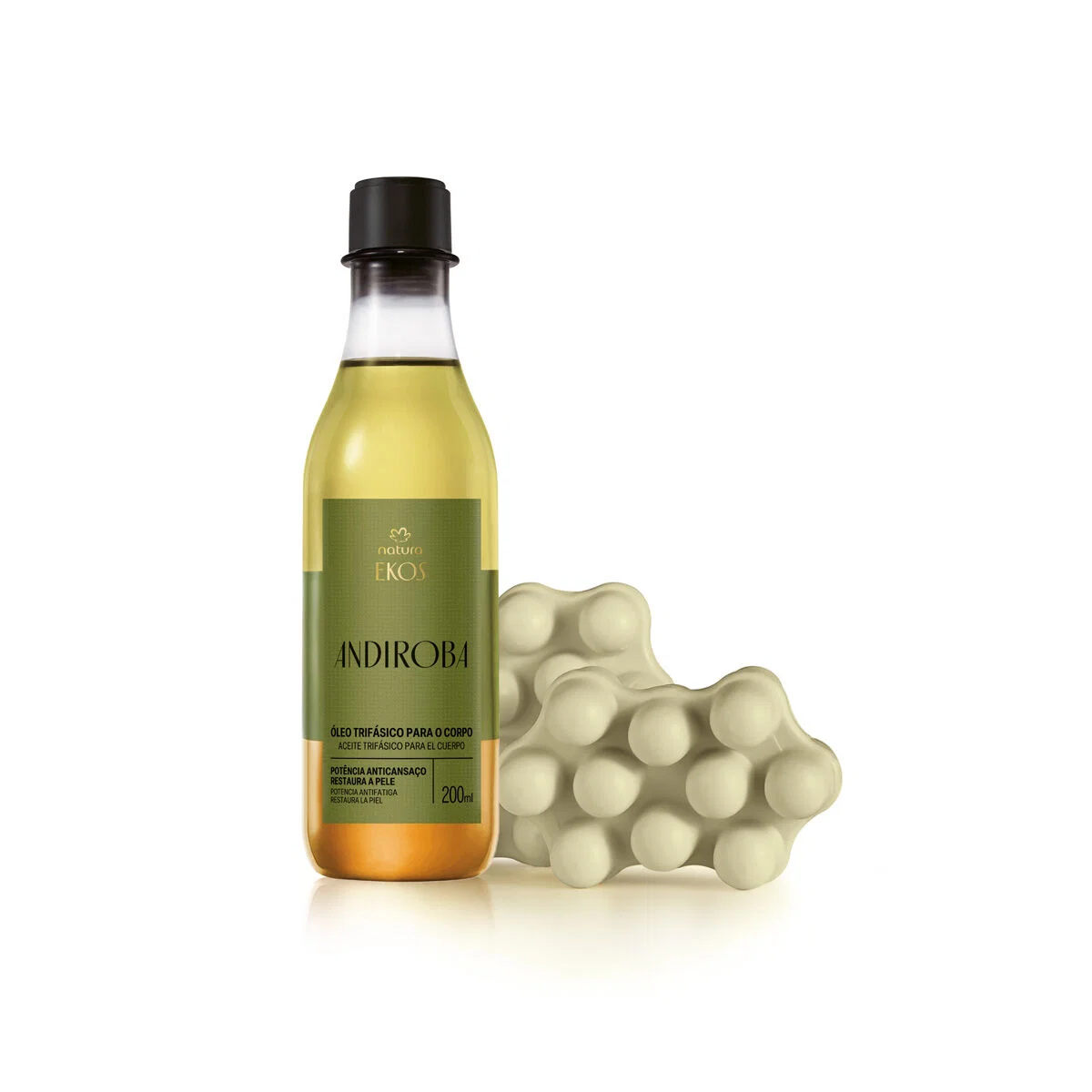 Kit Óleo Trifásico Desodorante Corporal Ekos Andiroba + Sabonete em Barra Massageador Puro Vegetal Ekos Andiroba 3 produtos