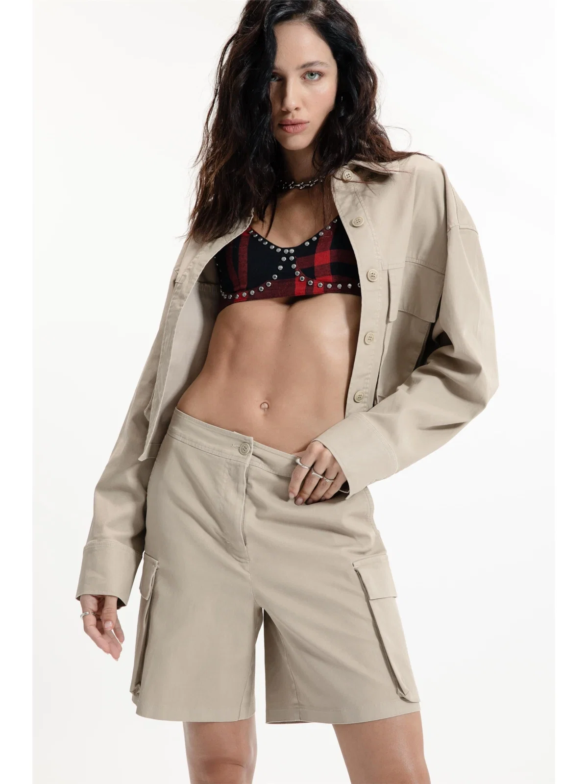 Leather Denim Shorts Sandy