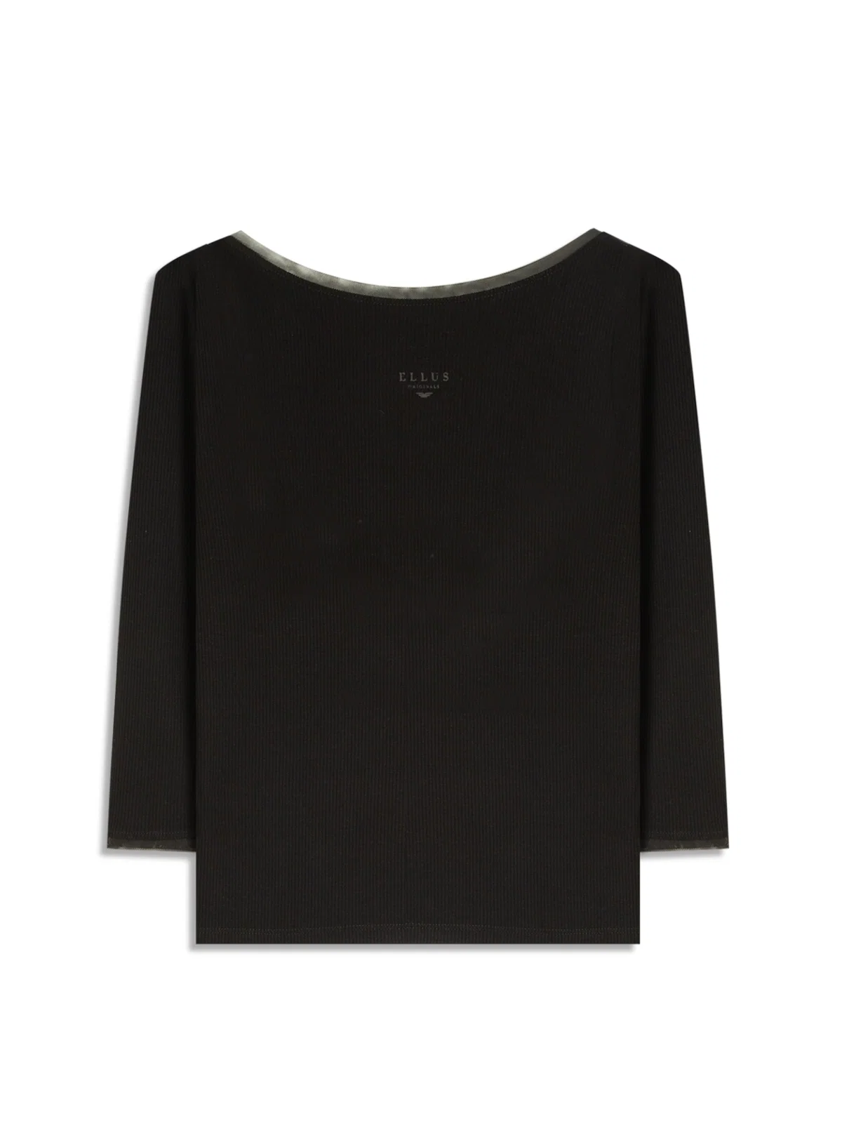 Blusa Rib Tule Ellus Originals Manga 7/8 Preto — imagem 1