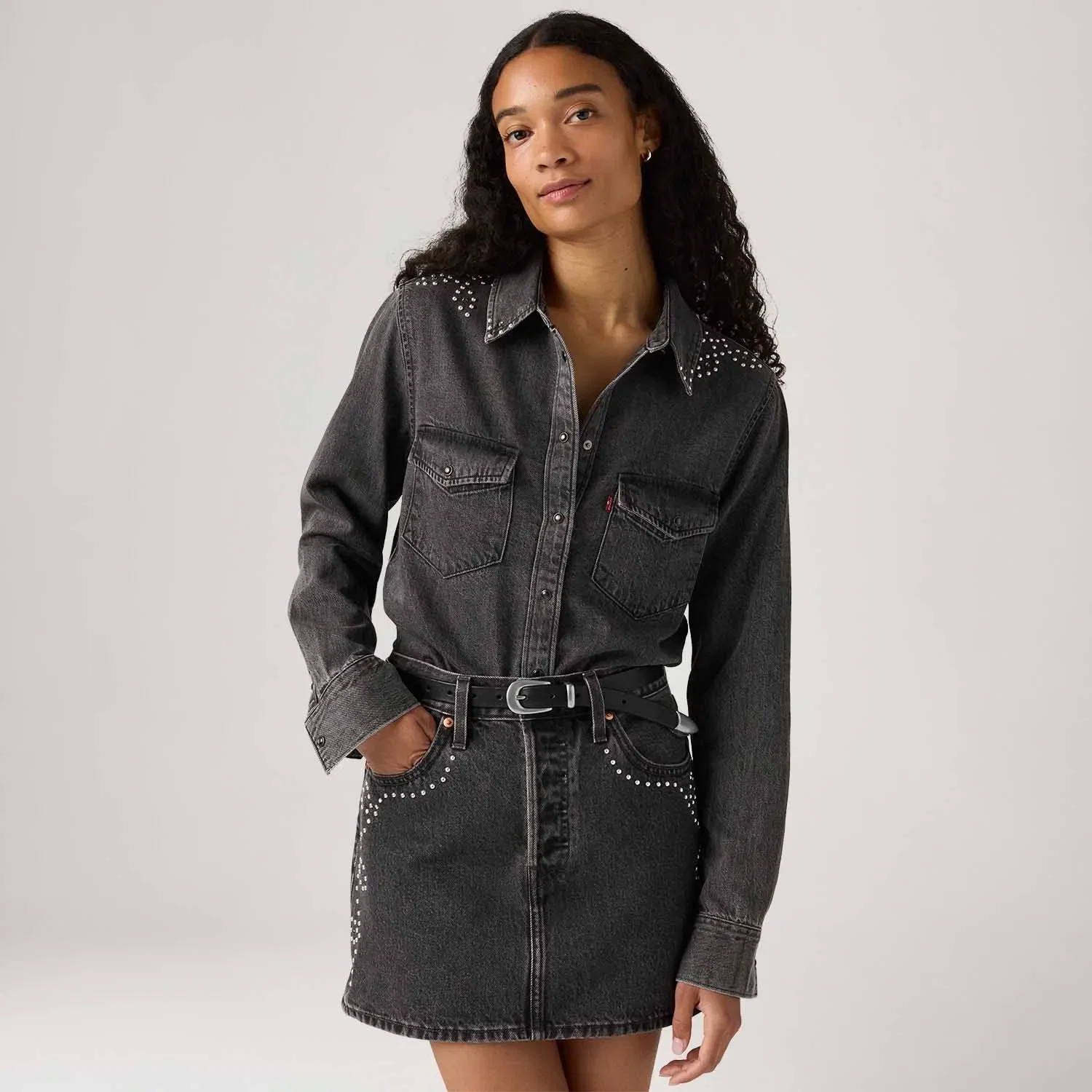 Camisa Jeans Levi's® Iconic Western Preta — imagem 1