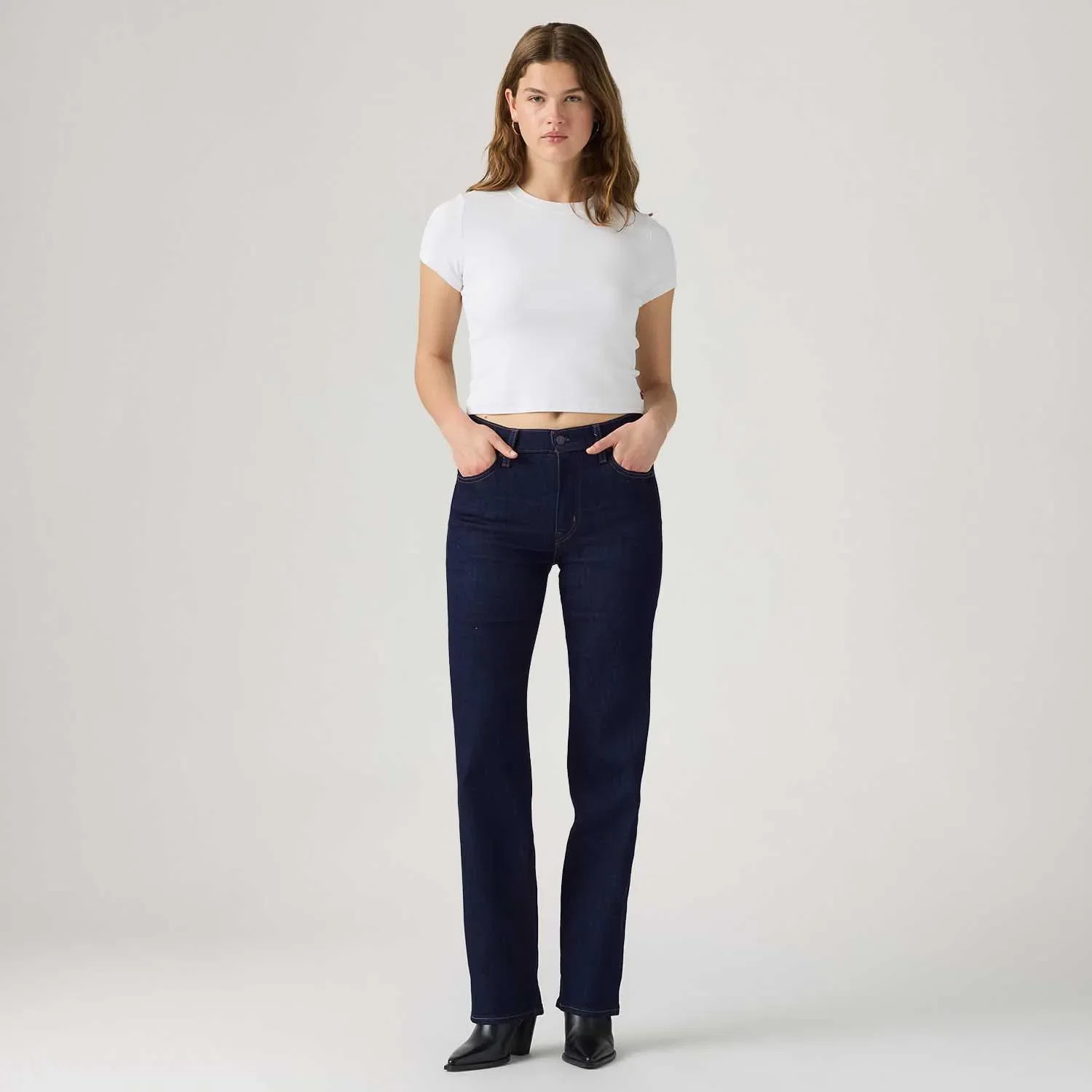 Calça Jeans Levi's® 723® High Rise Straight Lavagem Escura — imagem 1